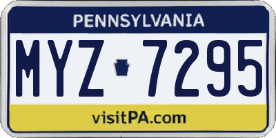 PA license plate MYZ7295