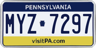 PA license plate MYZ7297
