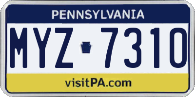PA license plate MYZ7310