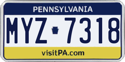 PA license plate MYZ7318