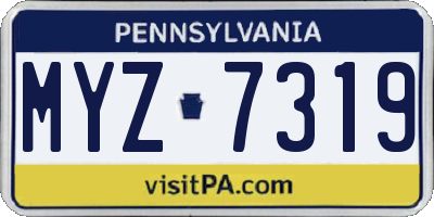 PA license plate MYZ7319