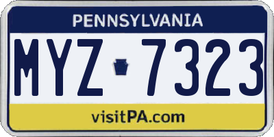 PA license plate MYZ7323