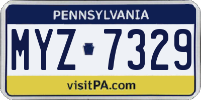 PA license plate MYZ7329