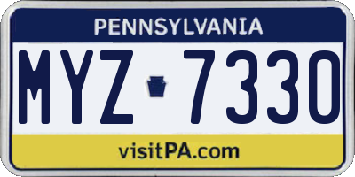 PA license plate MYZ7330