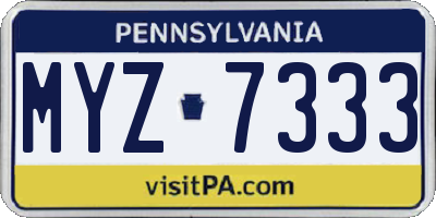 PA license plate MYZ7333