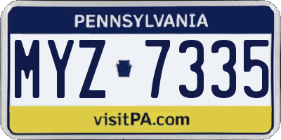 PA license plate MYZ7335