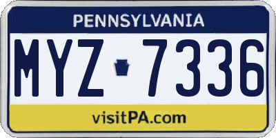 PA license plate MYZ7336