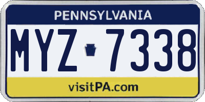 PA license plate MYZ7338