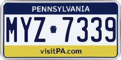 PA license plate MYZ7339