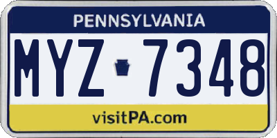 PA license plate MYZ7348