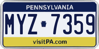 PA license plate MYZ7359