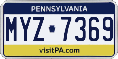 PA license plate MYZ7369