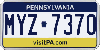 PA license plate MYZ7370