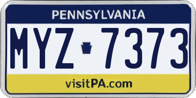 PA license plate MYZ7373