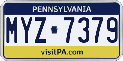 PA license plate MYZ7379