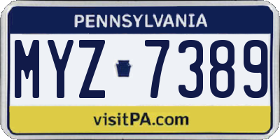 PA license plate MYZ7389