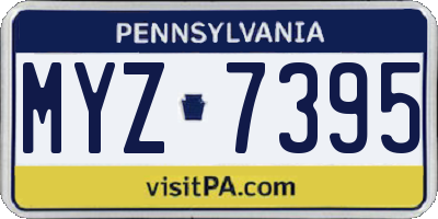 PA license plate MYZ7395
