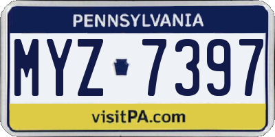 PA license plate MYZ7397