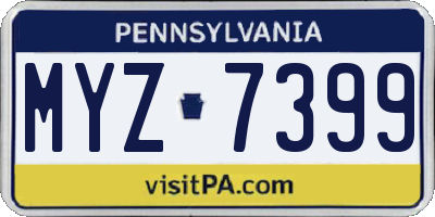 PA license plate MYZ7399