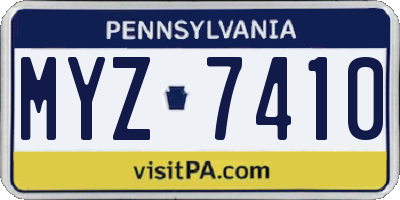 PA license plate MYZ7410