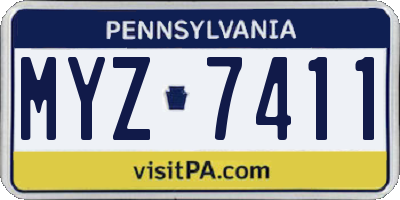 PA license plate MYZ7411