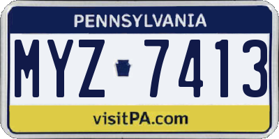 PA license plate MYZ7413