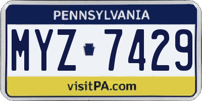 PA license plate MYZ7429