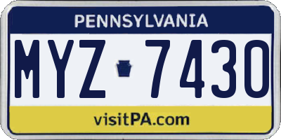 PA license plate MYZ7430