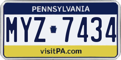 PA license plate MYZ7434