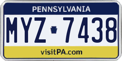 PA license plate MYZ7438