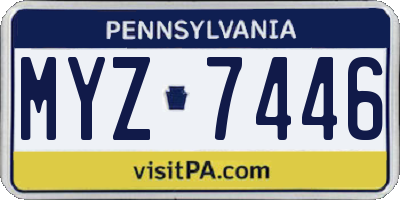 PA license plate MYZ7446