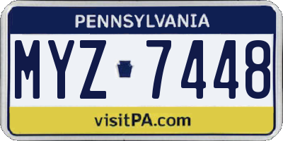 PA license plate MYZ7448