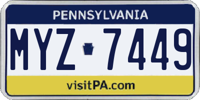 PA license plate MYZ7449
