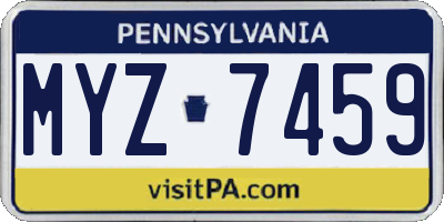 PA license plate MYZ7459