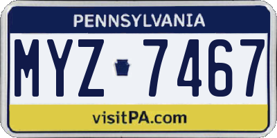 PA license plate MYZ7467