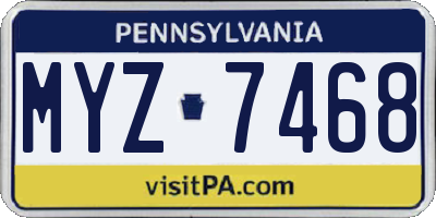 PA license plate MYZ7468