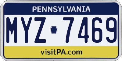 PA license plate MYZ7469