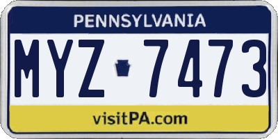 PA license plate MYZ7473