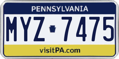 PA license plate MYZ7475