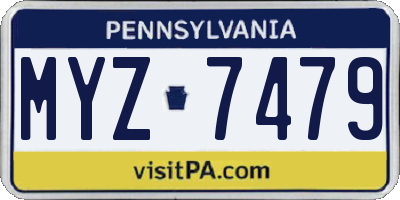 PA license plate MYZ7479