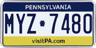 PA license plate MYZ7480