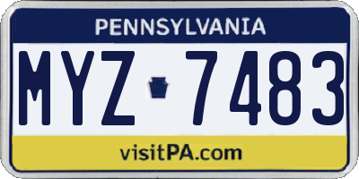 PA license plate MYZ7483