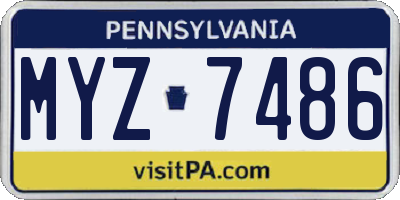 PA license plate MYZ7486