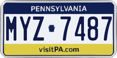 PA license plate MYZ7487