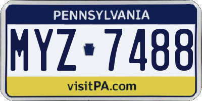PA license plate MYZ7488