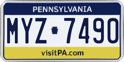 PA license plate MYZ7490