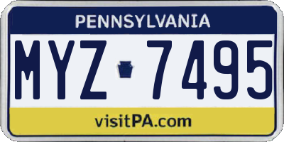 PA license plate MYZ7495