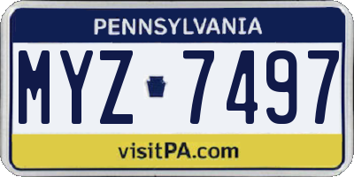 PA license plate MYZ7497