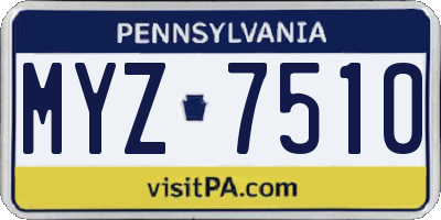 PA license plate MYZ7510