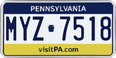 PA license plate MYZ7518